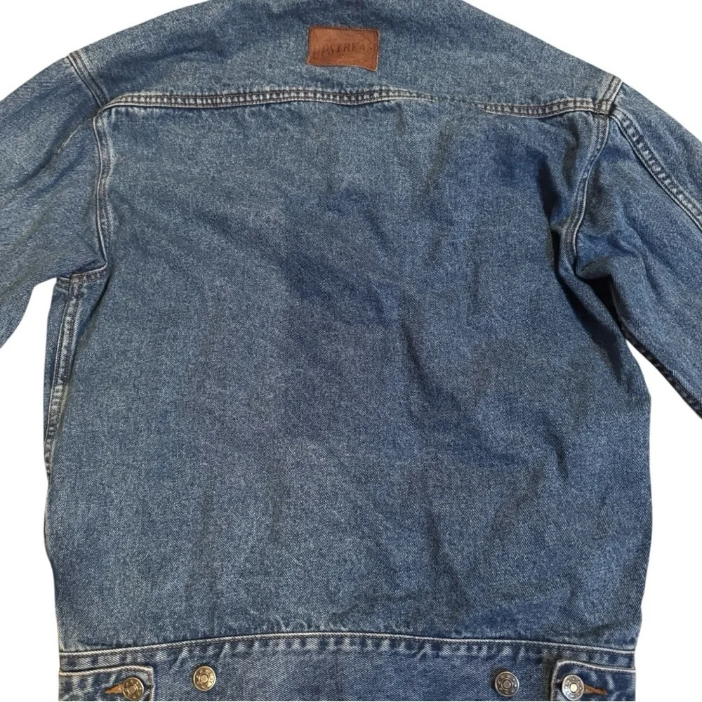 Vintage 90s Kellogg’s Corn Flakes Embroidered Denim Jacket Leather Collar Size S